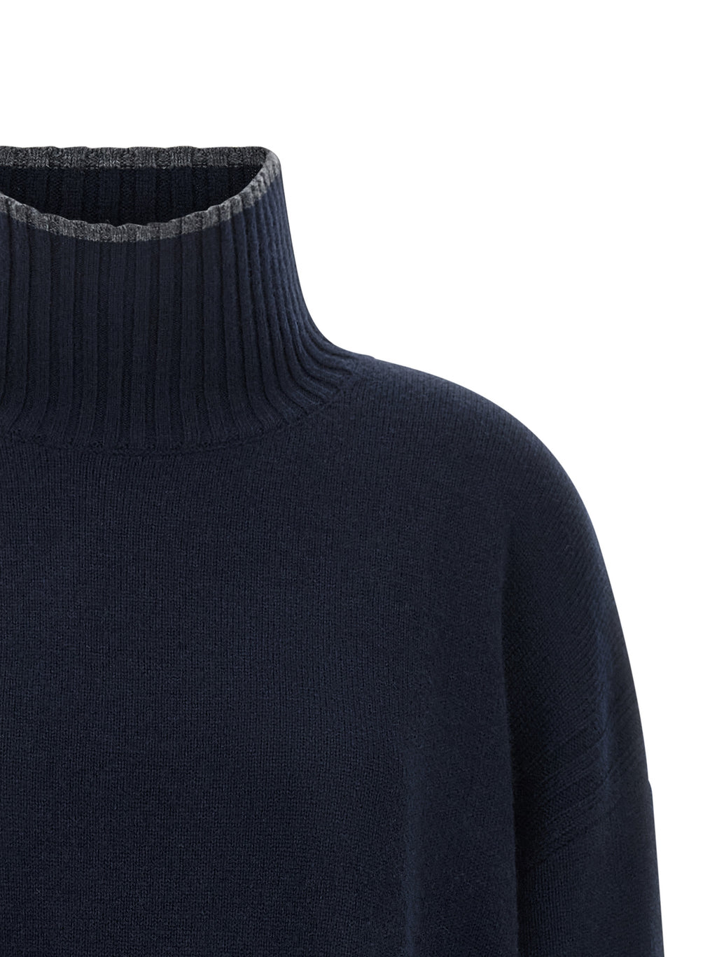 Navy Blue Wool Cashmere Cardigan