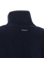 Navy Blue Wool Cashmere Cardigan
