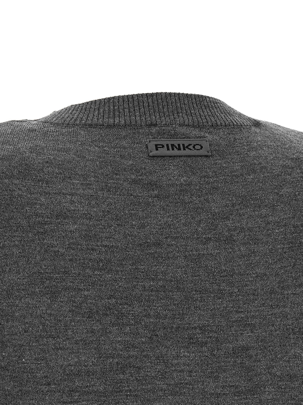Anthracite Gray Merino Wool Crewneck Cardigan