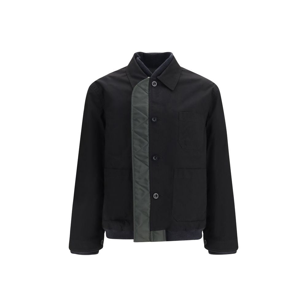 Black Nylon Bomber Jacket