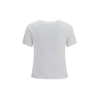 White Ribbed Cotton T-Shirt