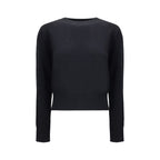 Black Merino Wool Crewneck Sweatshirt