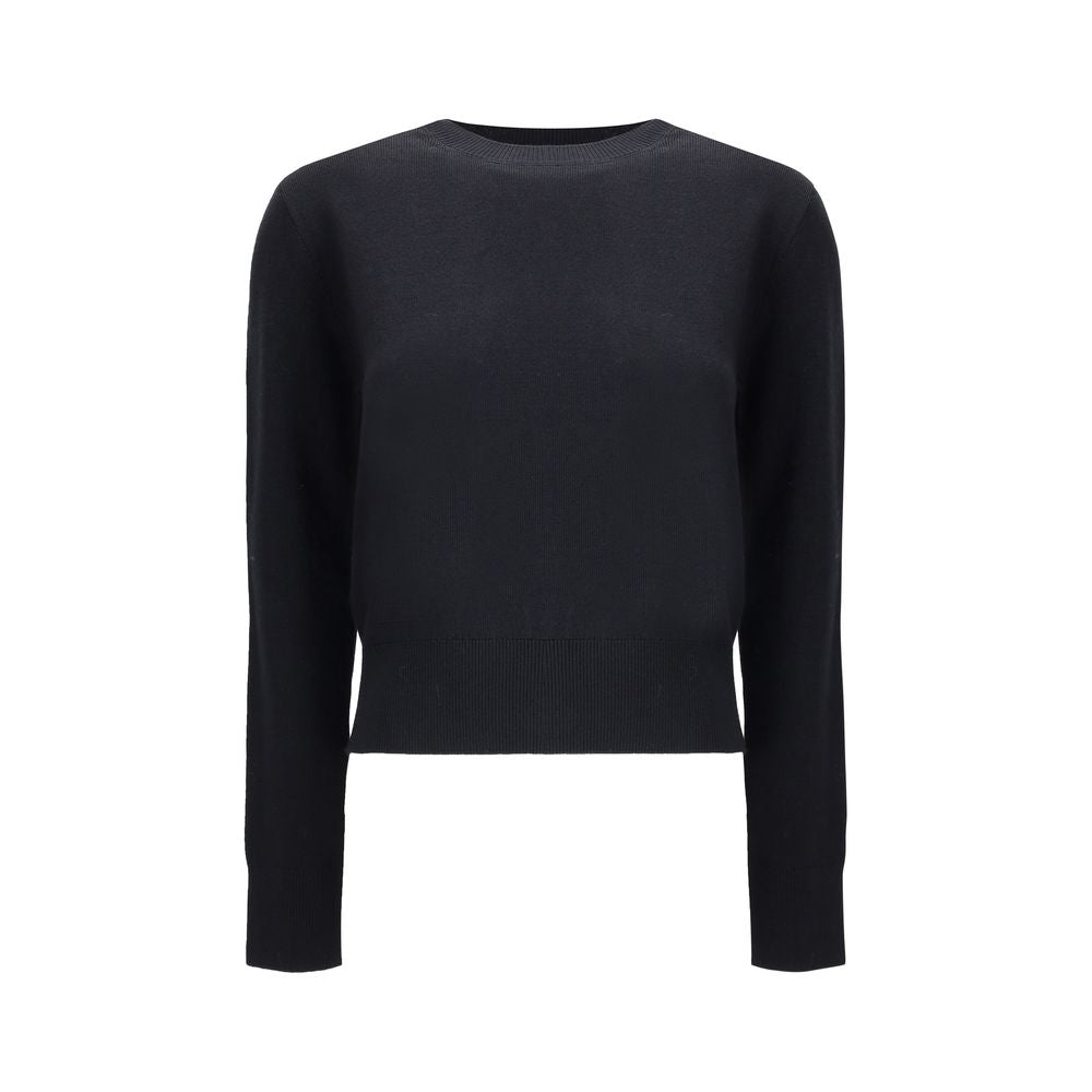 Black Merino Wool Crewneck Sweatshirt