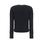 Black Merino Wool Crewneck Sweatshirt