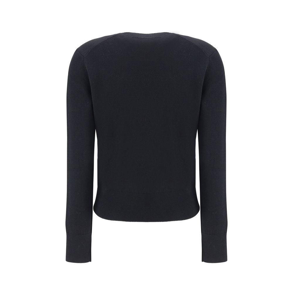 Black Merino Wool Crewneck Sweatshirt