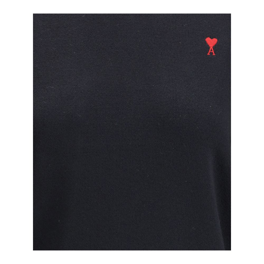 Black Merino Wool Crewneck Sweatshirt
