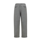 Oversized Wide-Leg Wool and Cashmere Denim-Effect Pants