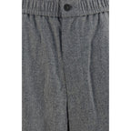 Oversized Wide-Leg Wool and Cashmere Denim-Effect Pants
