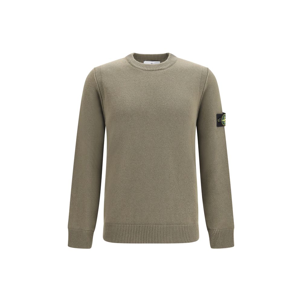 Bicolor Textured Cotton Crewneck Sweatshirt
