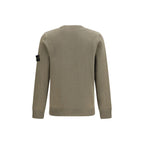 Bicolor Textured Cotton Crewneck Sweatshirt