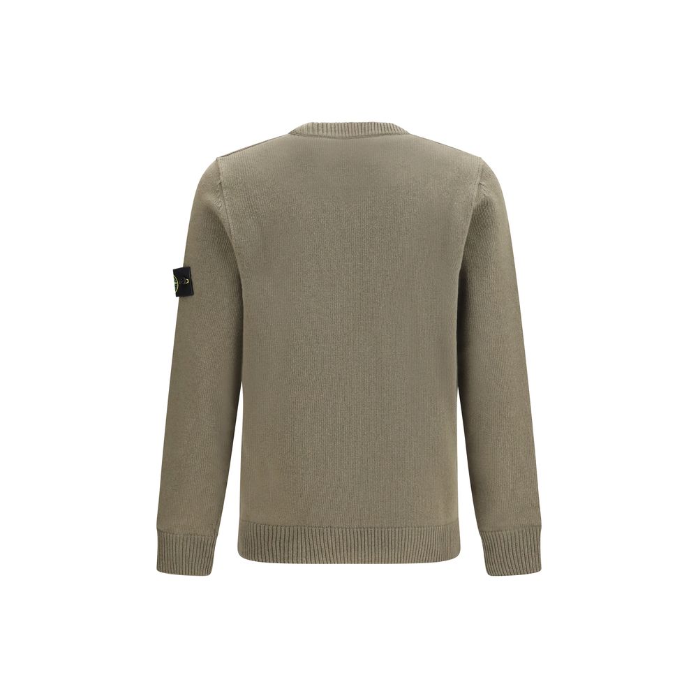 Bicolor Textured Cotton Crewneck Sweatshirt