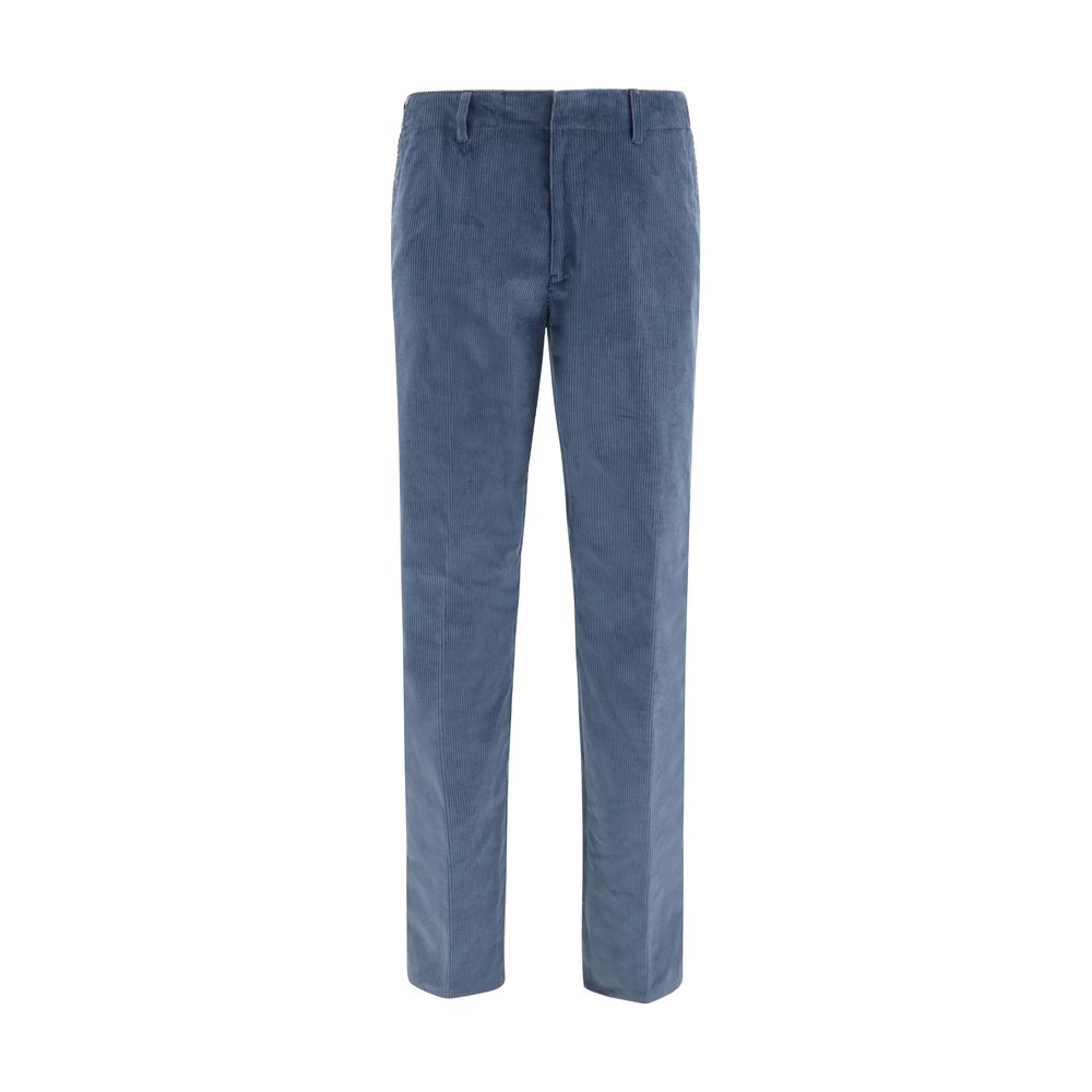 Roma Blue Stretch Cotton Corduroy Pants