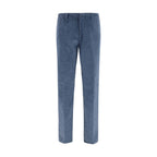 Roma Blue Stretch Cotton Corduroy Pants