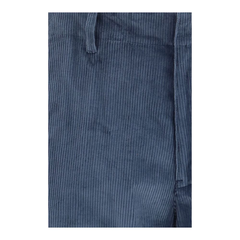 Roma Blue Stretch Cotton Corduroy Pants