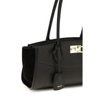 Hammered Calfskin Studio Soft East West Shoulder Bag