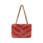 Suede Chevron Patchwork Shoulder Bag
