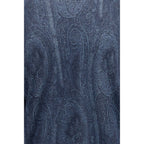 Silk Cashmere Paisley Turtleneck Sweater