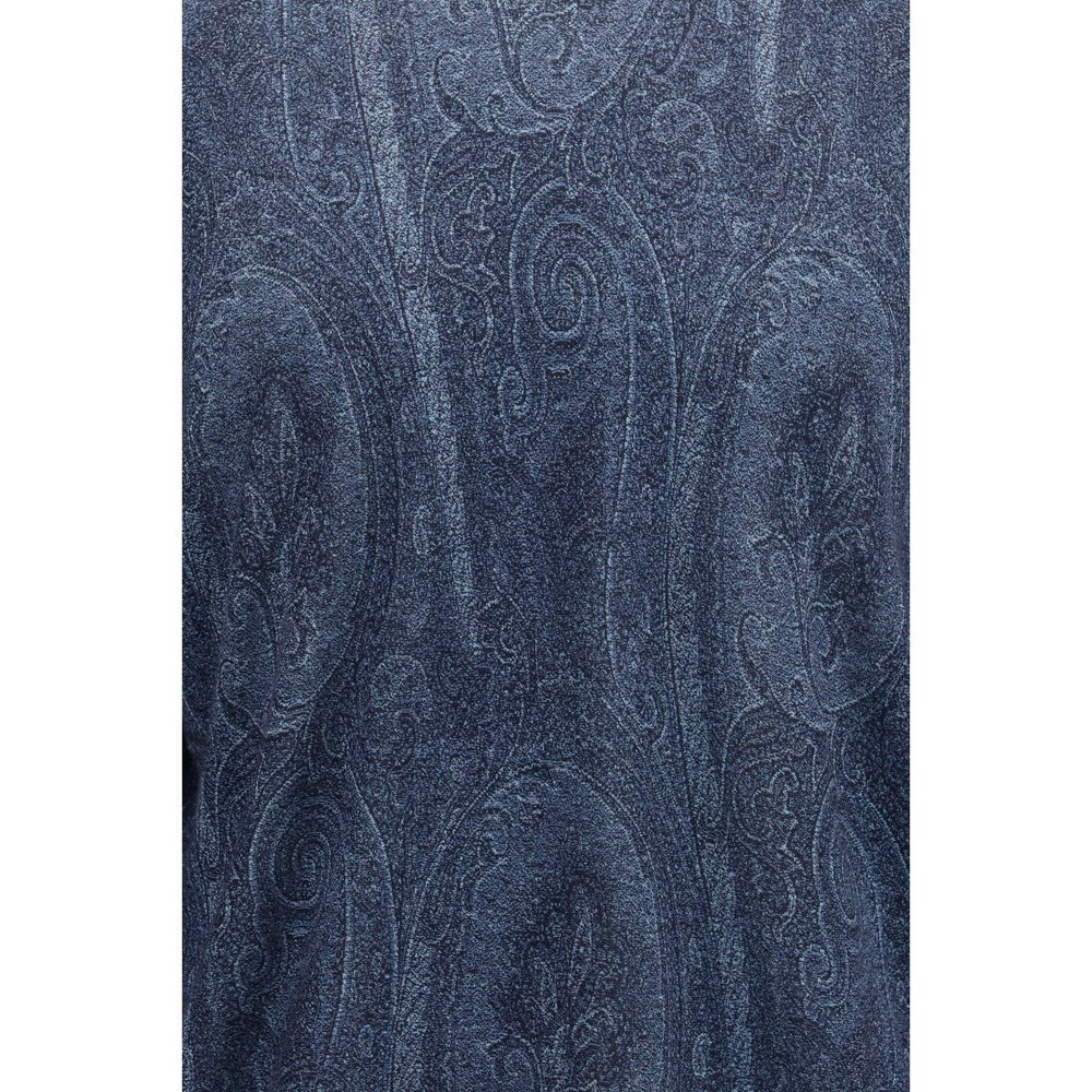 Silk Cashmere Paisley Turtleneck Sweater