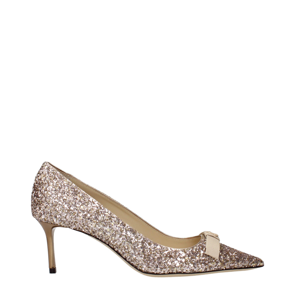 Pink Glitter Plastic Mid Heel Pumps