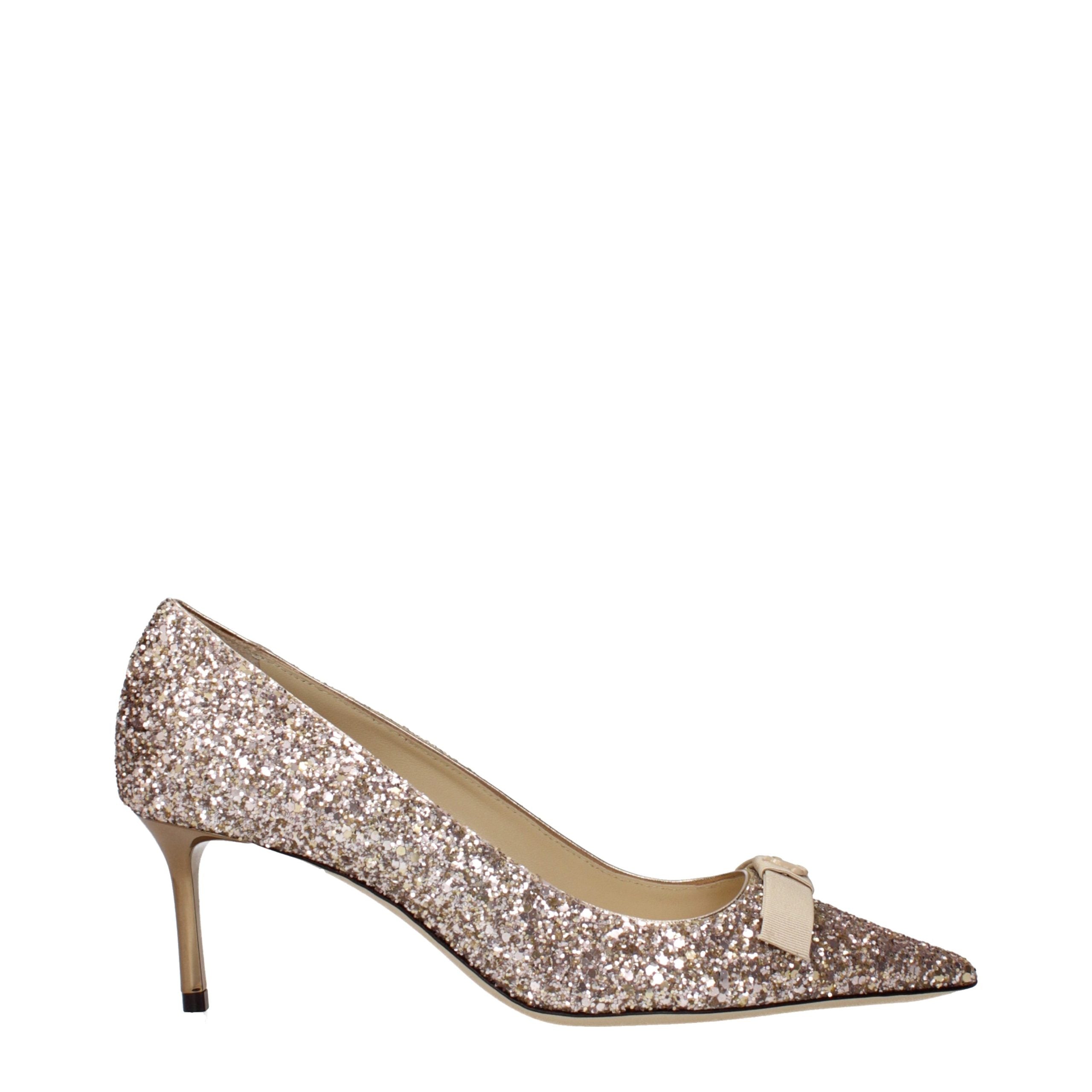 Pink Glitter Plastic Mid Heel Pumps