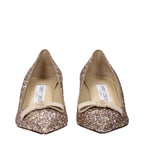 Pink Glitter Plastic Mid Heel Pumps