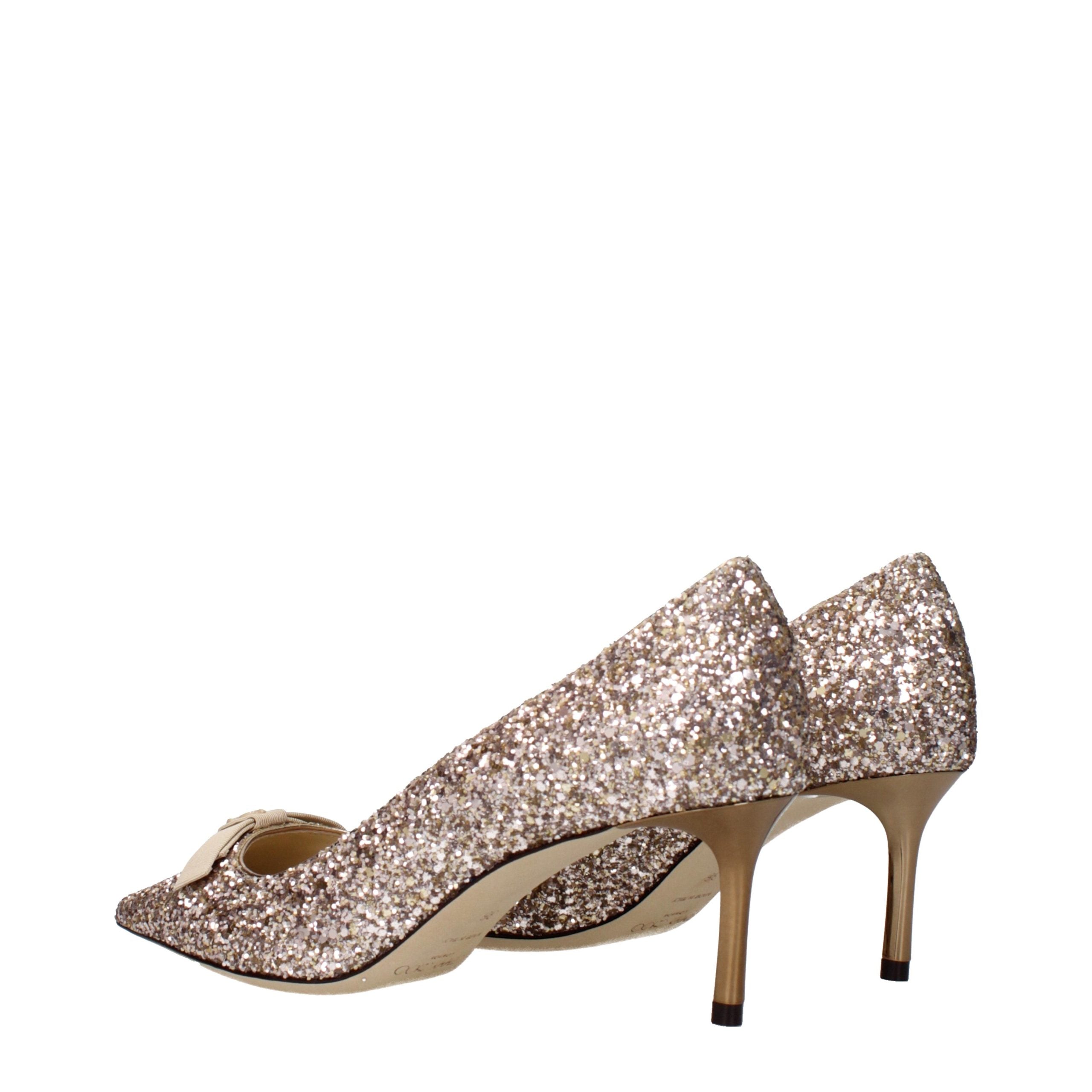 Pink Glitter Plastic Mid Heel Pumps