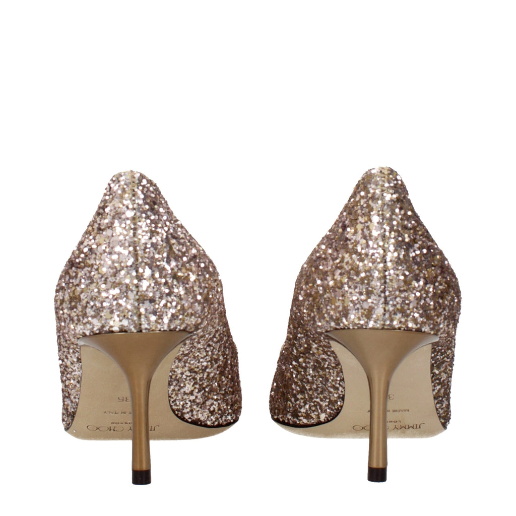 Pink Glitter Plastic Mid Heel Pumps