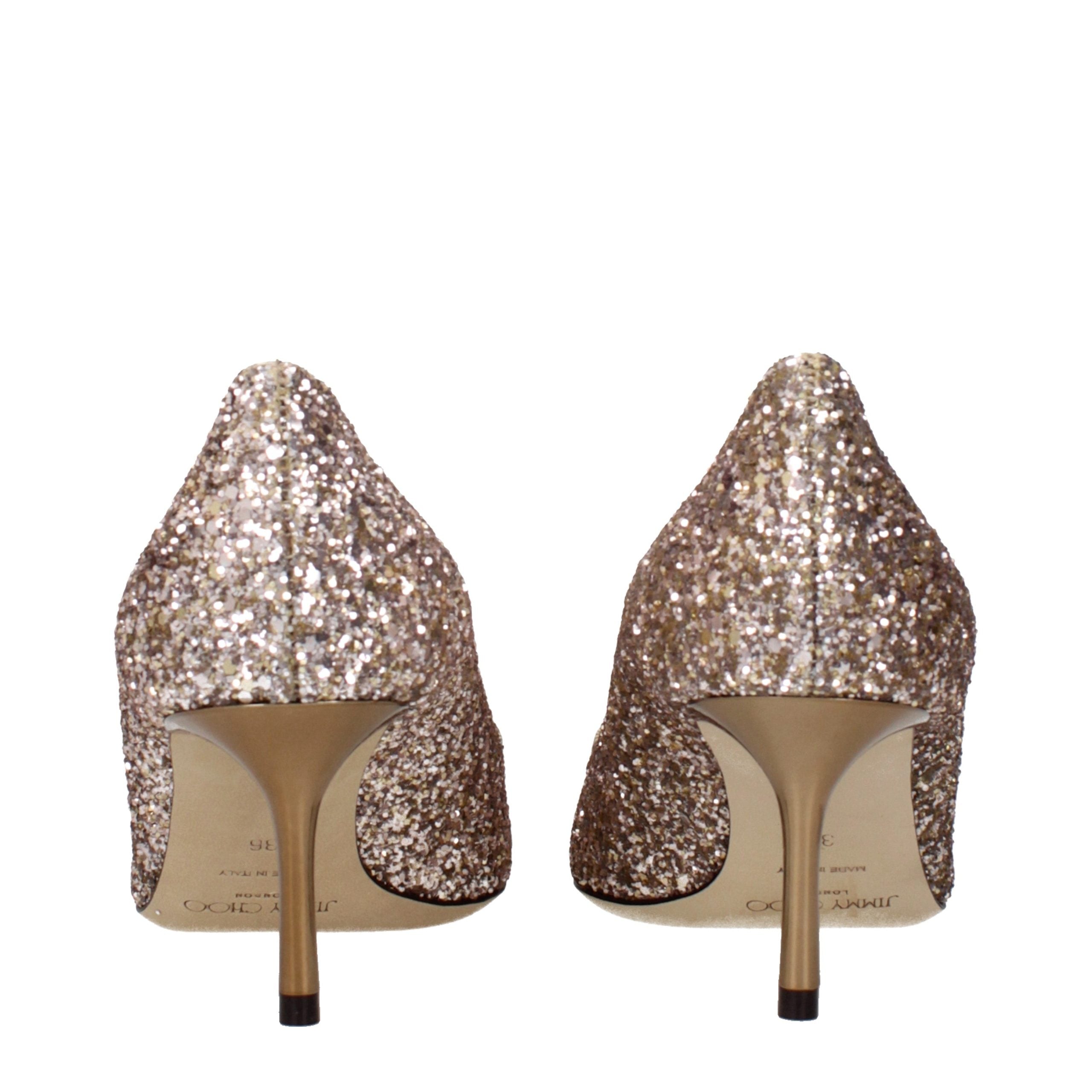 Pink Glitter Plastic Mid Heel Pumps