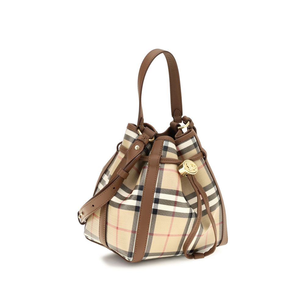 Mini Calfskin Check Bucket Bag