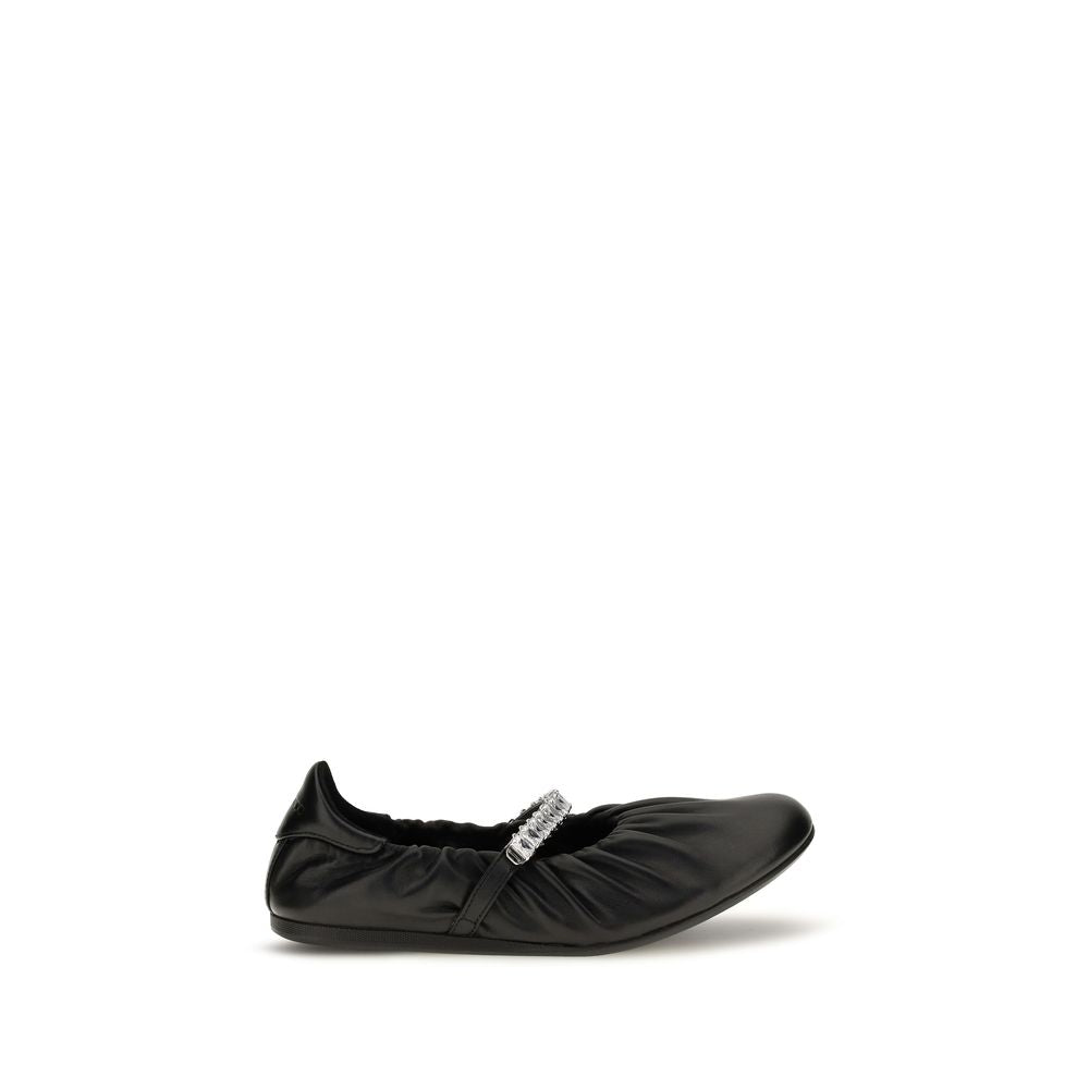 Black Calf Leather Jade Ballerinas Ballet Flats