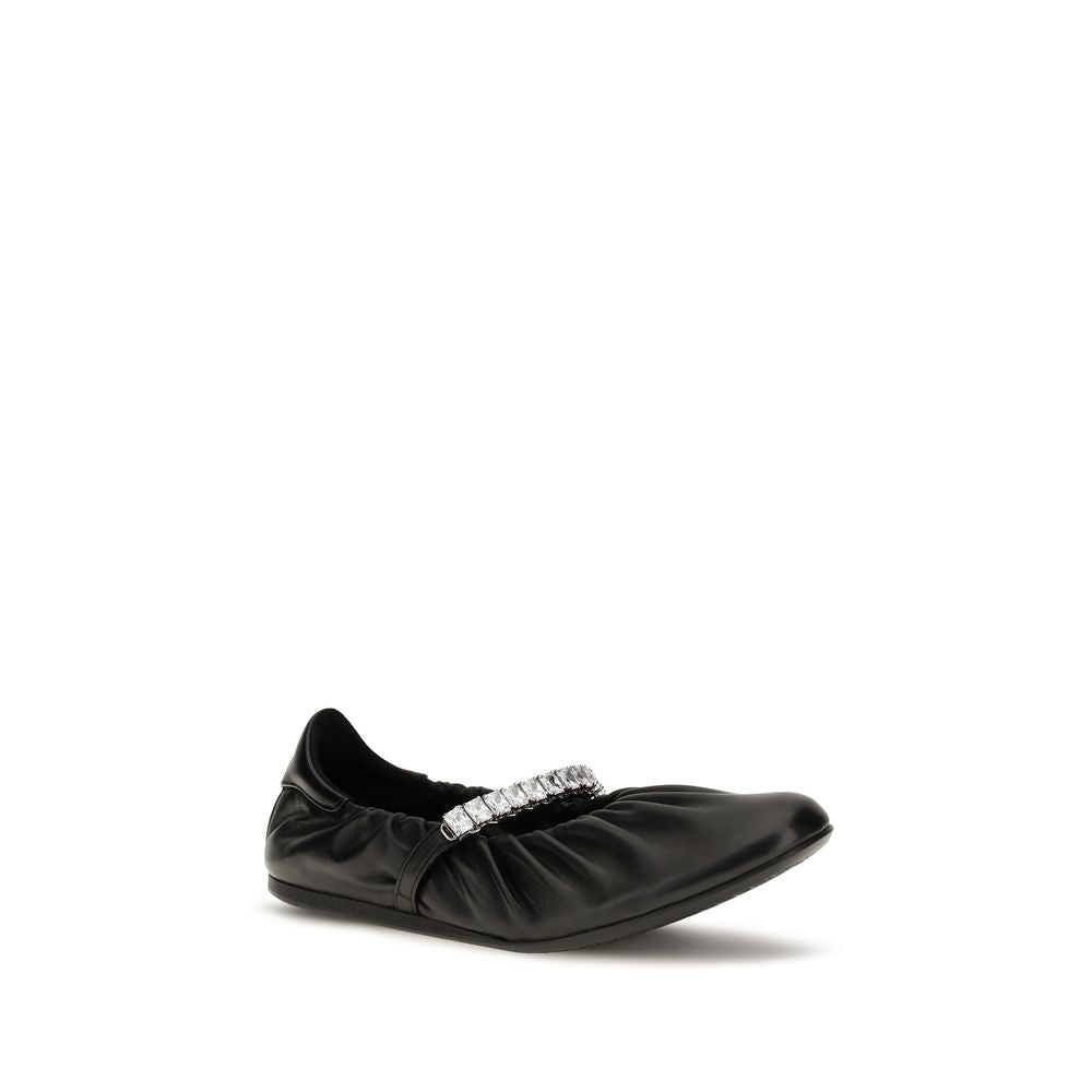 Black Calf Leather Jade Ballerinas Ballet Flats
