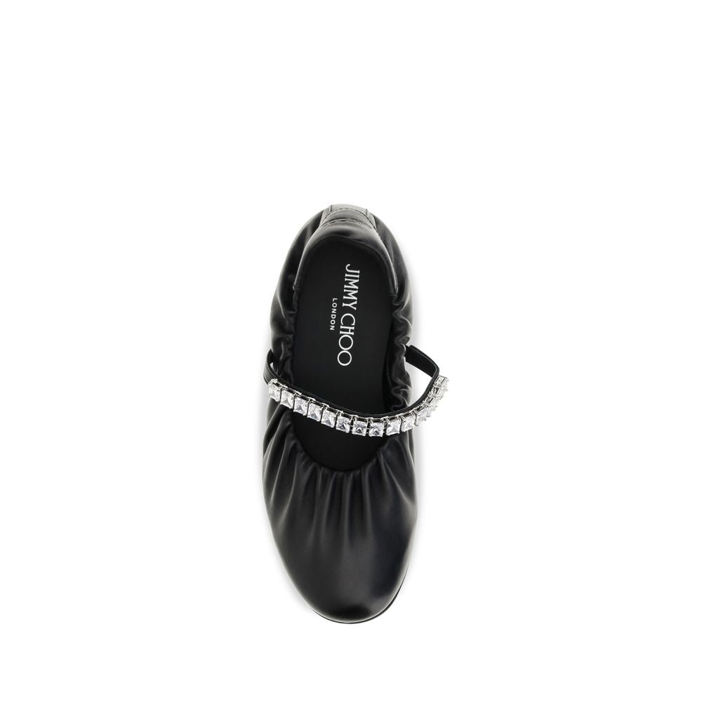 Black Calf Leather Jade Ballerinas Ballet Flats