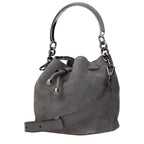 Gray Suede Bonbon Bucket Bag
