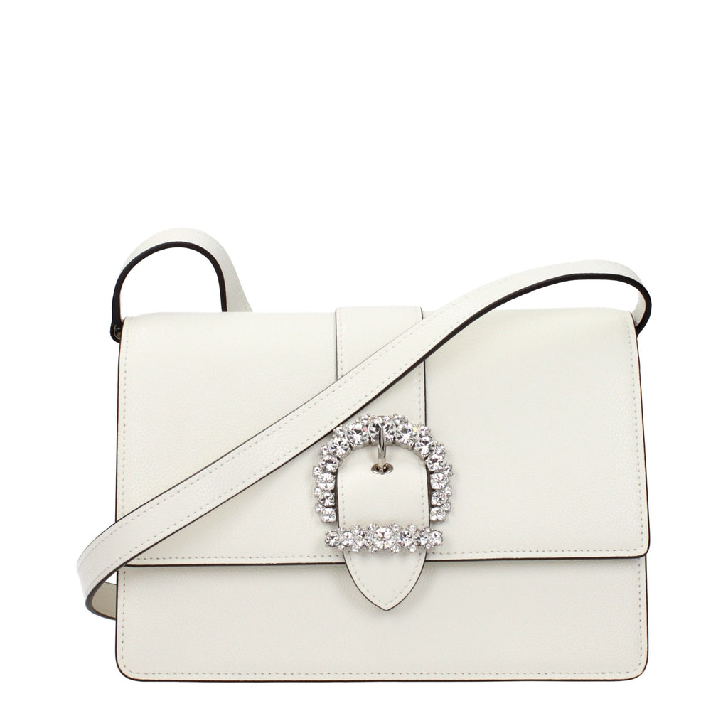 Clerici White Leather Crossbody Bag