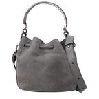 Gray Suede Bonbon Bucket Bag