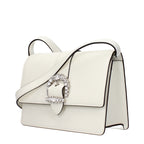 Clerici White Leather Crossbody Bag