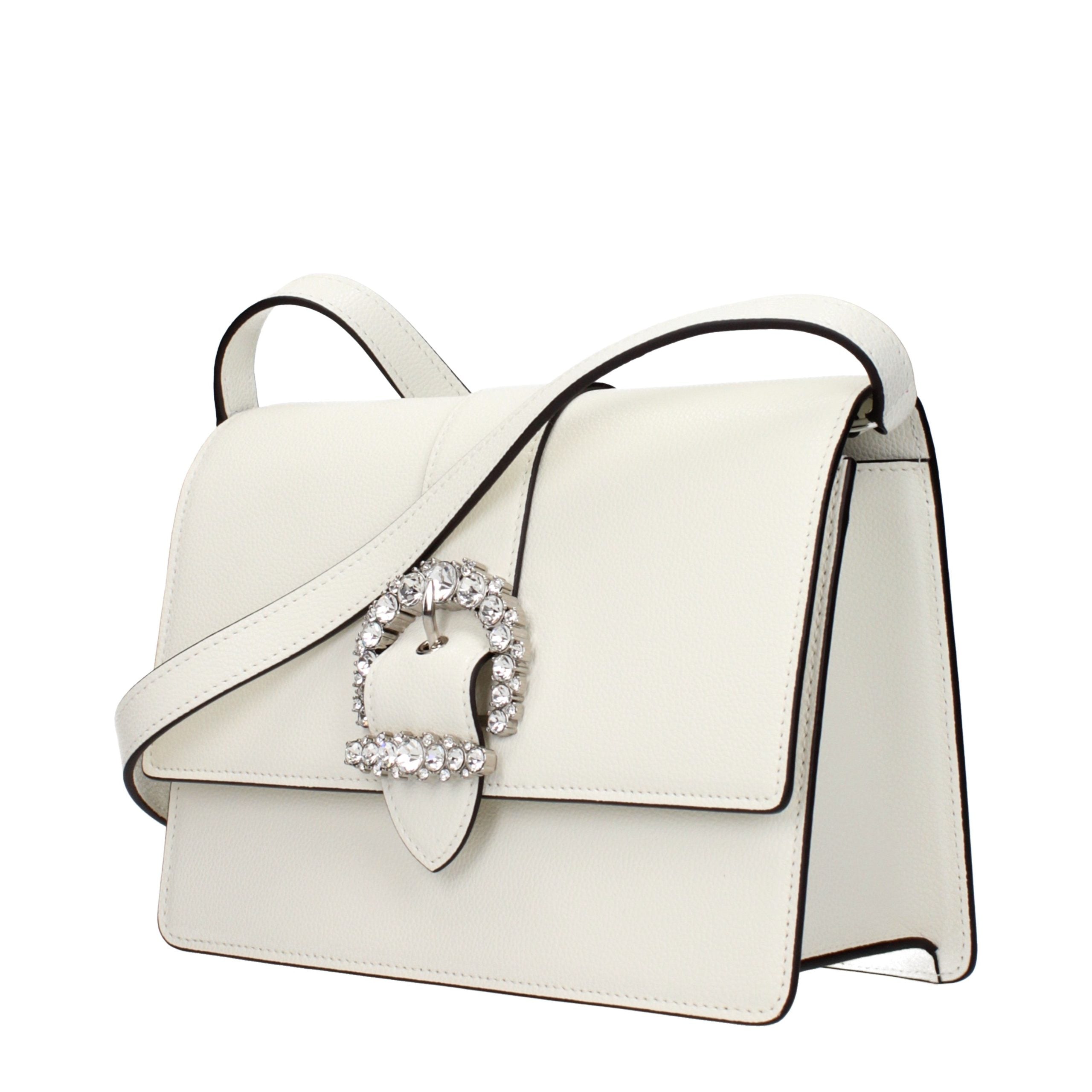 Clerici White Leather Crossbody Bag