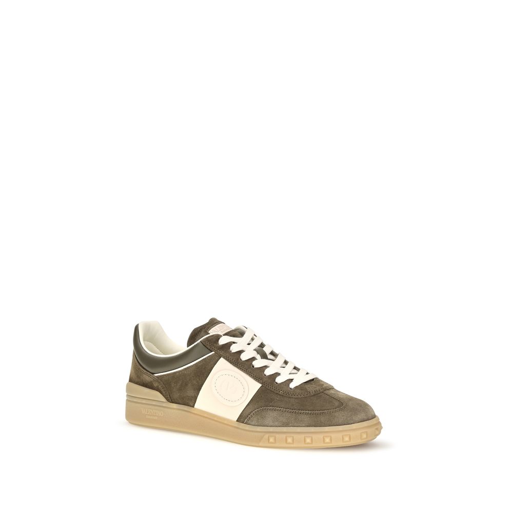 Upvillage Low Top Sneakers in Suede Split Leather and Nappa Calfskin