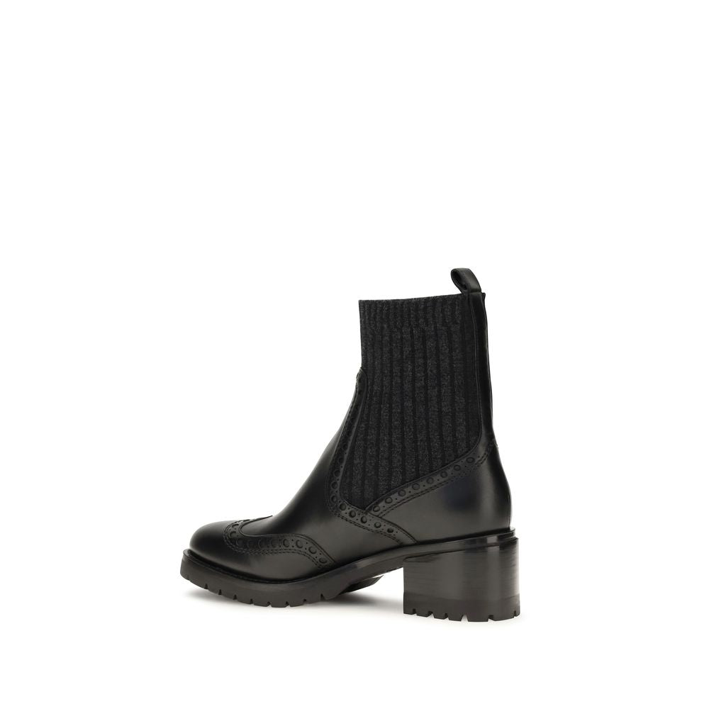 Calfskin Ferret Ankle Boots