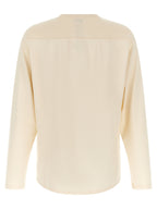 Beige Viscose Varsity T-Shirt