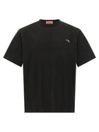 Gold Jumping Tiger Embroidered Cotton T-Shirt