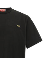 Gold Jumping Tiger Embroidered Cotton T-Shirt