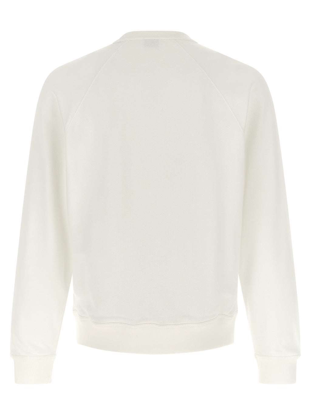 White Viscose-Cotton Blend Crewneck Sweatshirt with Jumping Tiger