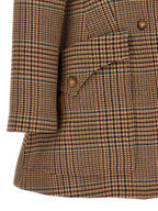 Double‑Breasted Prince of Wales Wool Coat