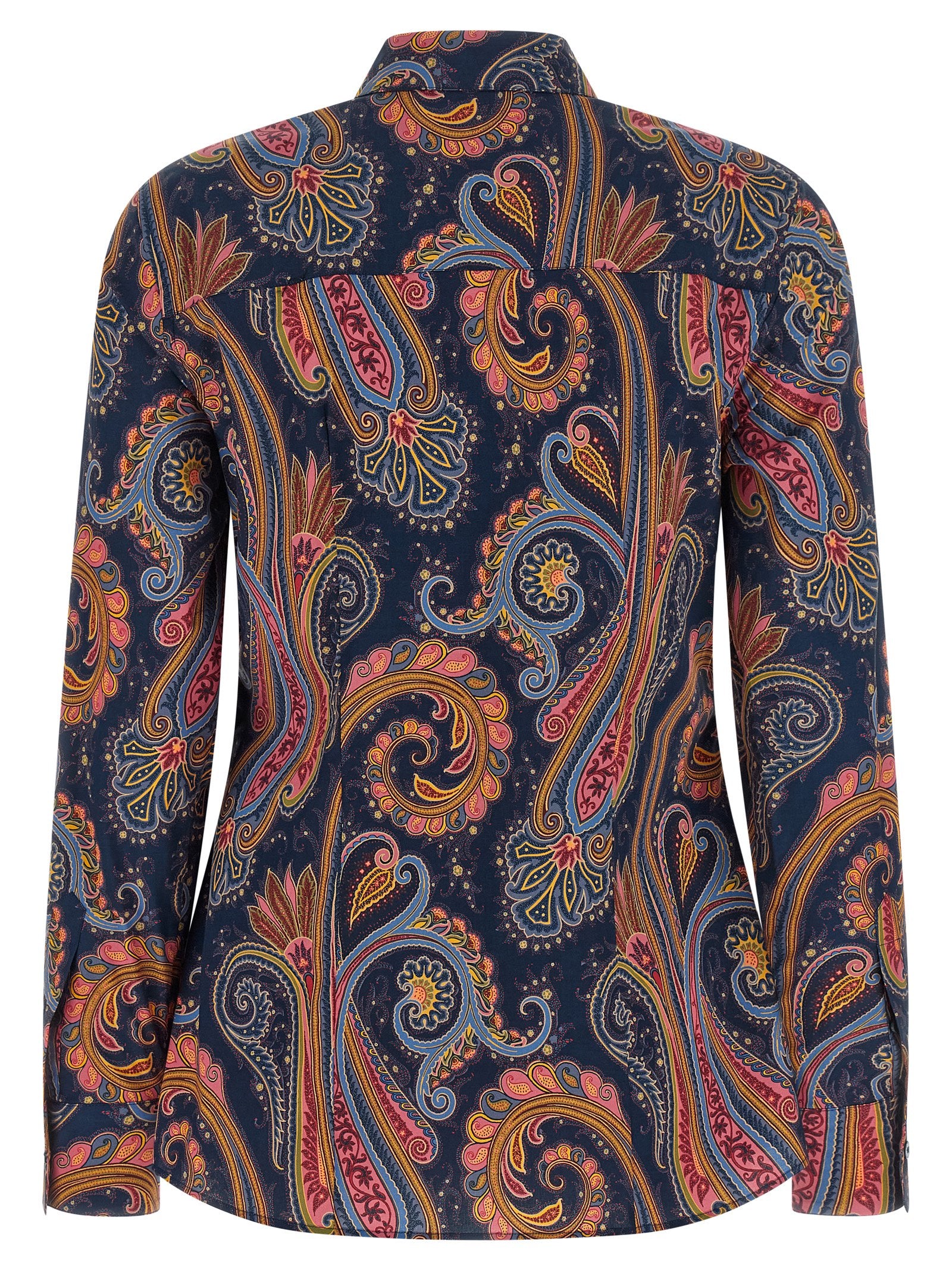 Blue Paisley Cotton Poplin Blouse