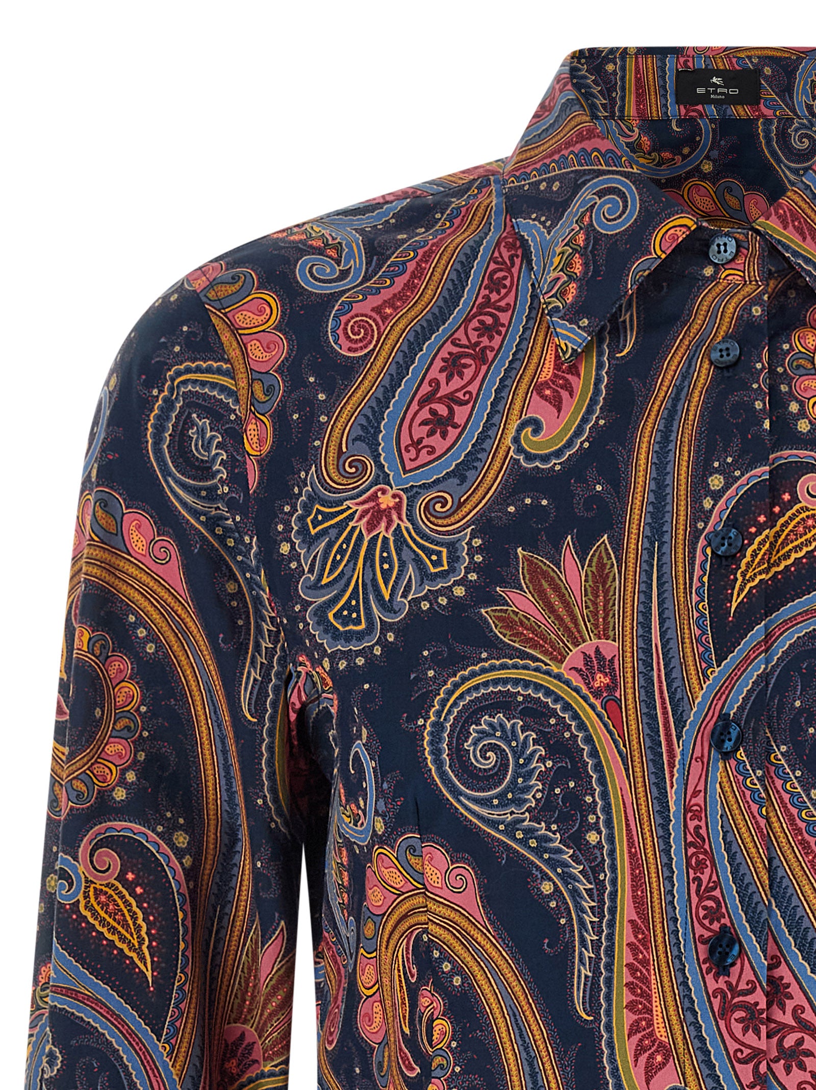 Blue Paisley Cotton Poplin Blouse