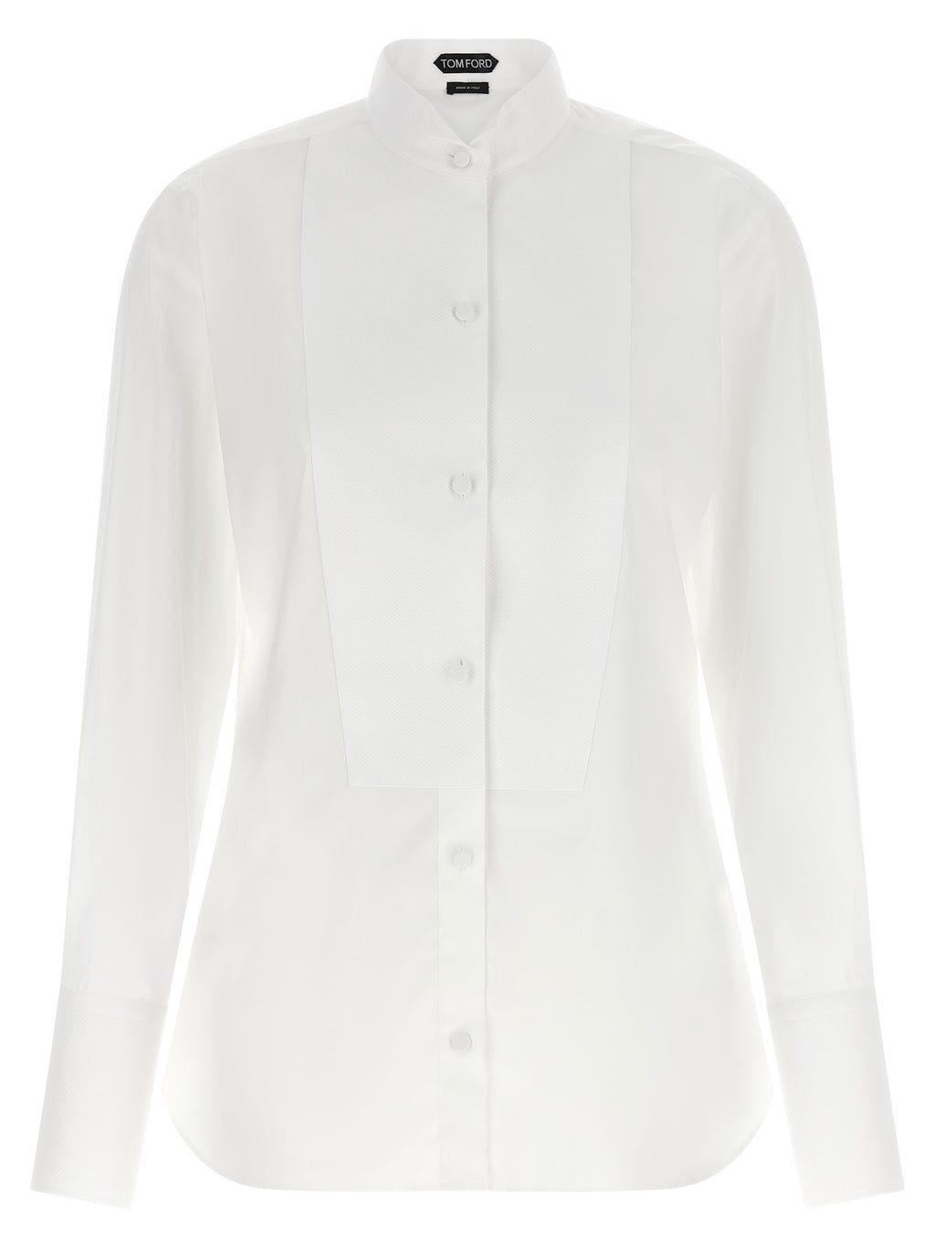White Cotton Tuxedo Shirt