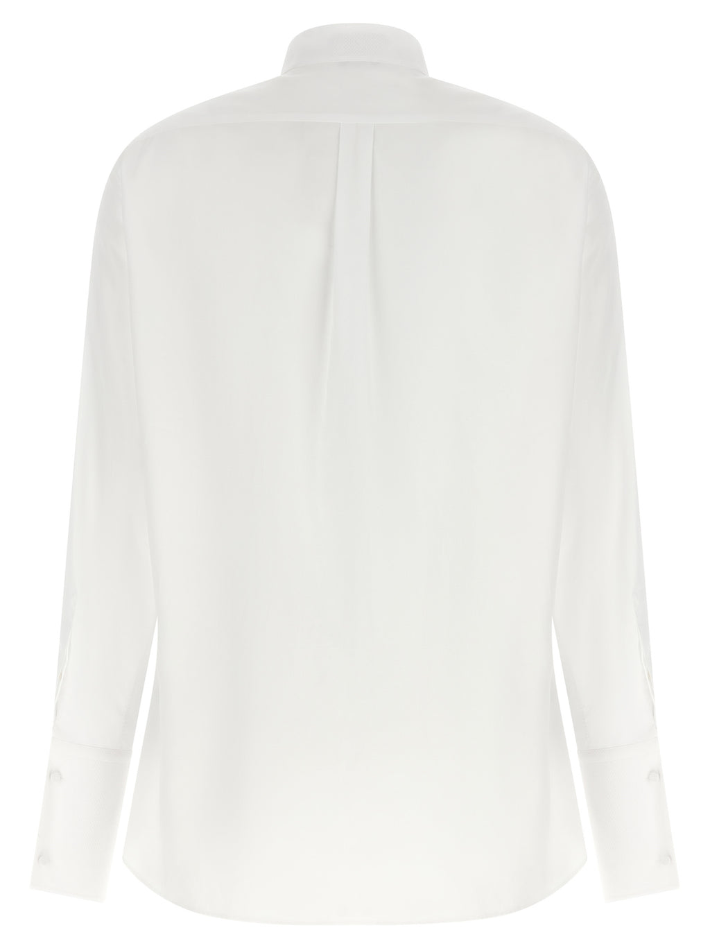 White Cotton Tuxedo Shirt