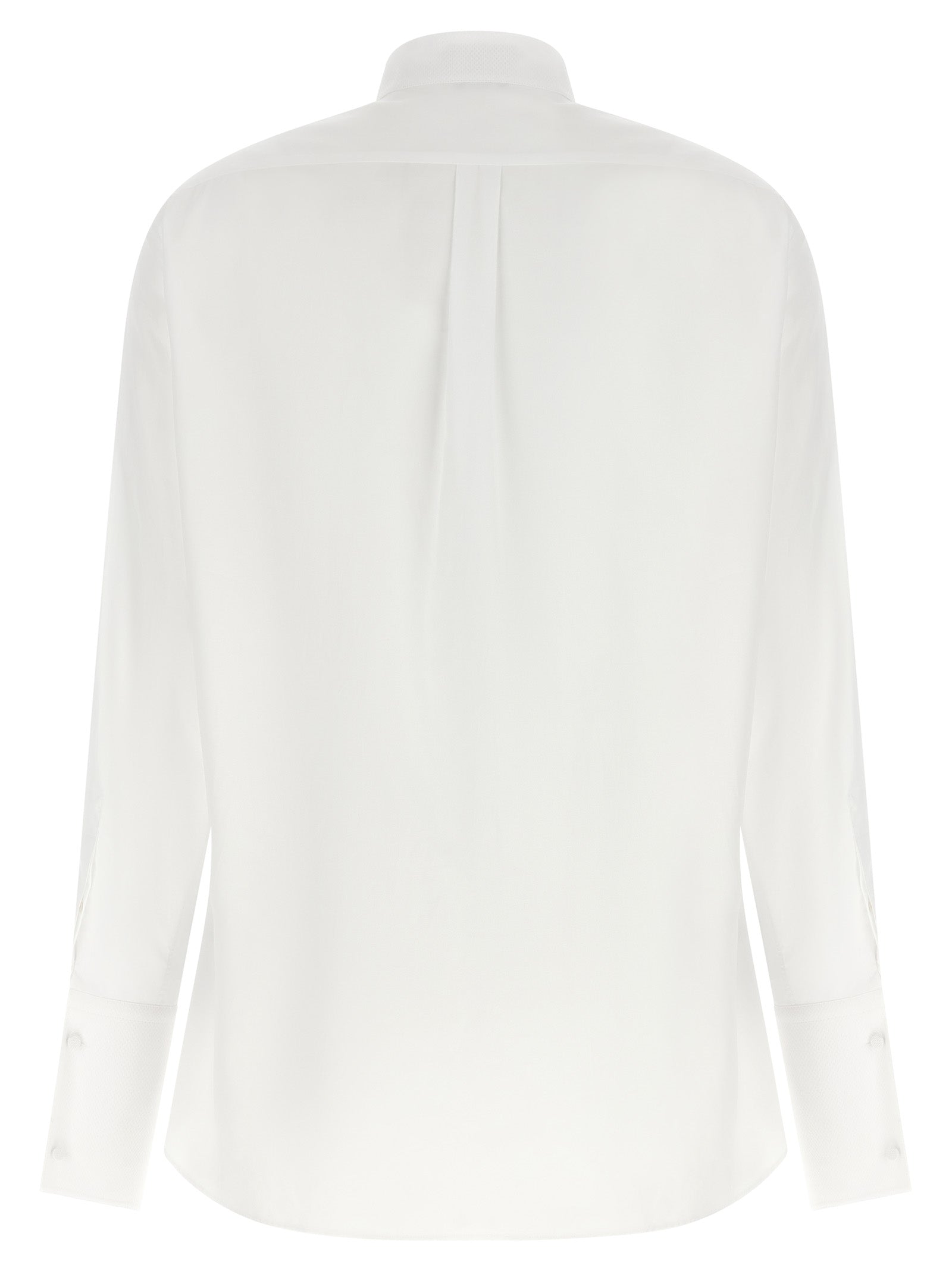 White Cotton Tuxedo Shirt