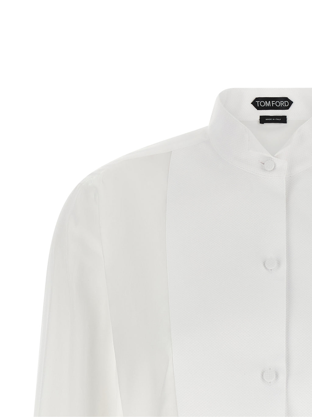 White Cotton Tuxedo Shirt
